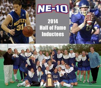 Nate Fritsch (31), Marc Eddy and Bentley's 2001 National Championship Field Hockey are the newest inductees into the NE-10 Hall of Fame