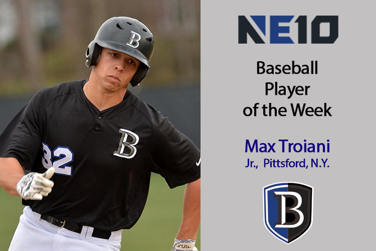 Troiani Named Northeast-10 Baseball Player of the Week