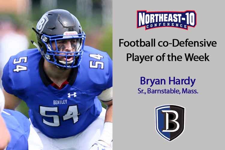 Hardy Named co-Defensive Player of the Week in the Northeast-10