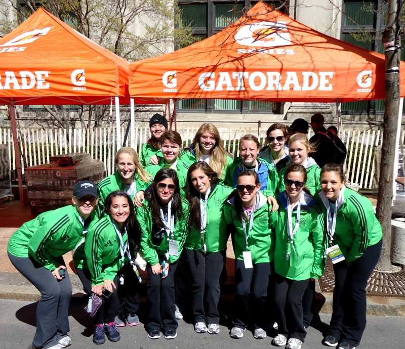 Bentley Field Hockey Volunteers at Boston Marathon