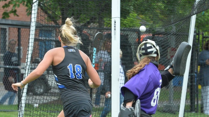Katie Thies watches her goal sail into the cage