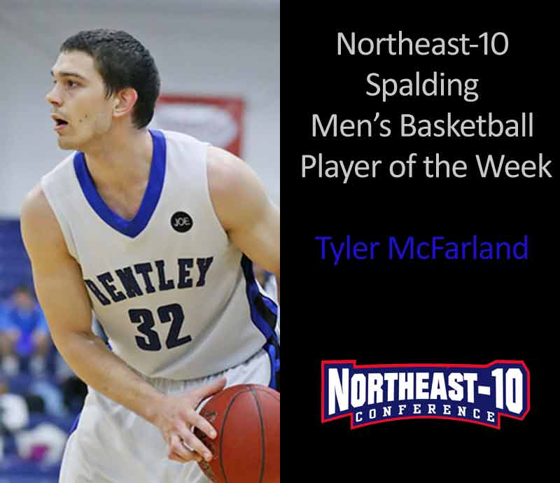 McFarland Named NE-10 Spalding Men’s Basketball Player of the Week