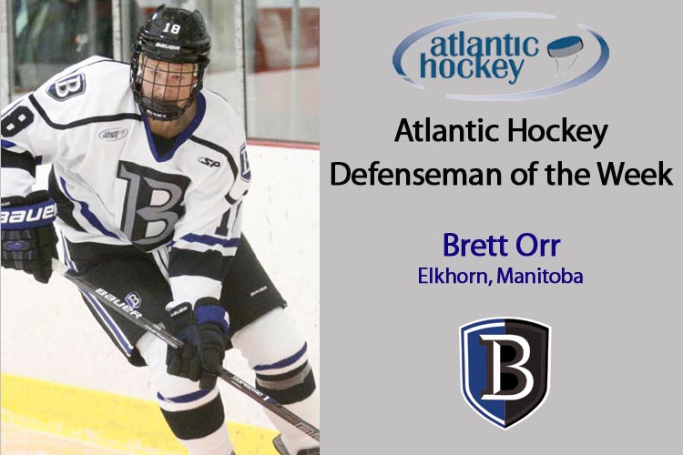 Orr Named Atlantic Hockey Defenseman of the Week
