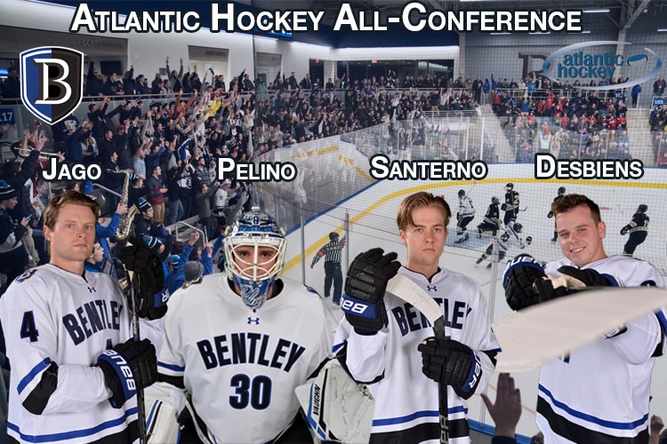 Conference High Four Bentley Players Voted to Atlantic Hockey All-Conference Teams
