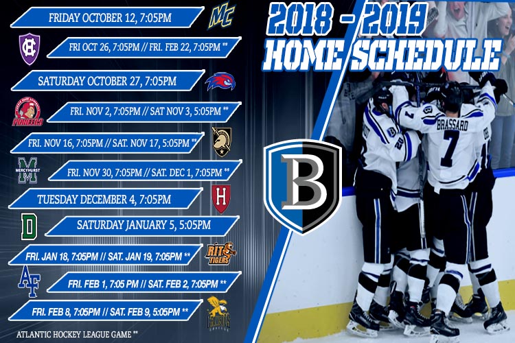 Bentley Hockey 2018-19 Schedule Features Four Non-Conference Home Games; Season Ticket Packages on Sale Through End of July