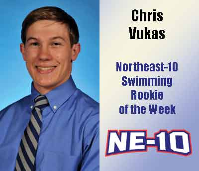 Vukas Named Northeast-10 Men’s Swimming Rookie of the Week