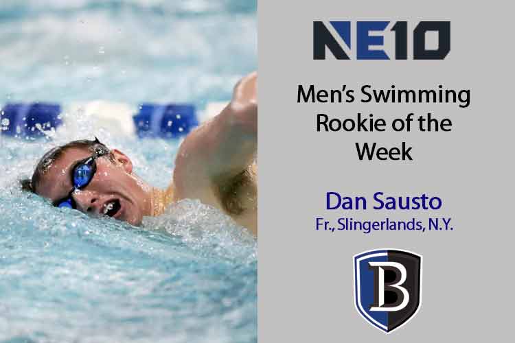 Sausto Receives 2nd NE10 Rookie of the Week Award; Bentley Relay Team Also Honored