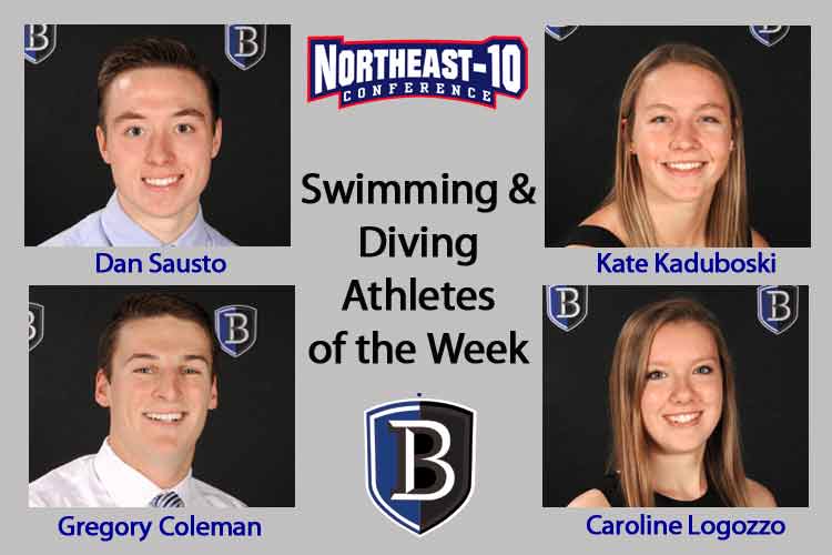 Bentley Sweeps Northeast-10 Weekly Swimming and Diving Awards
