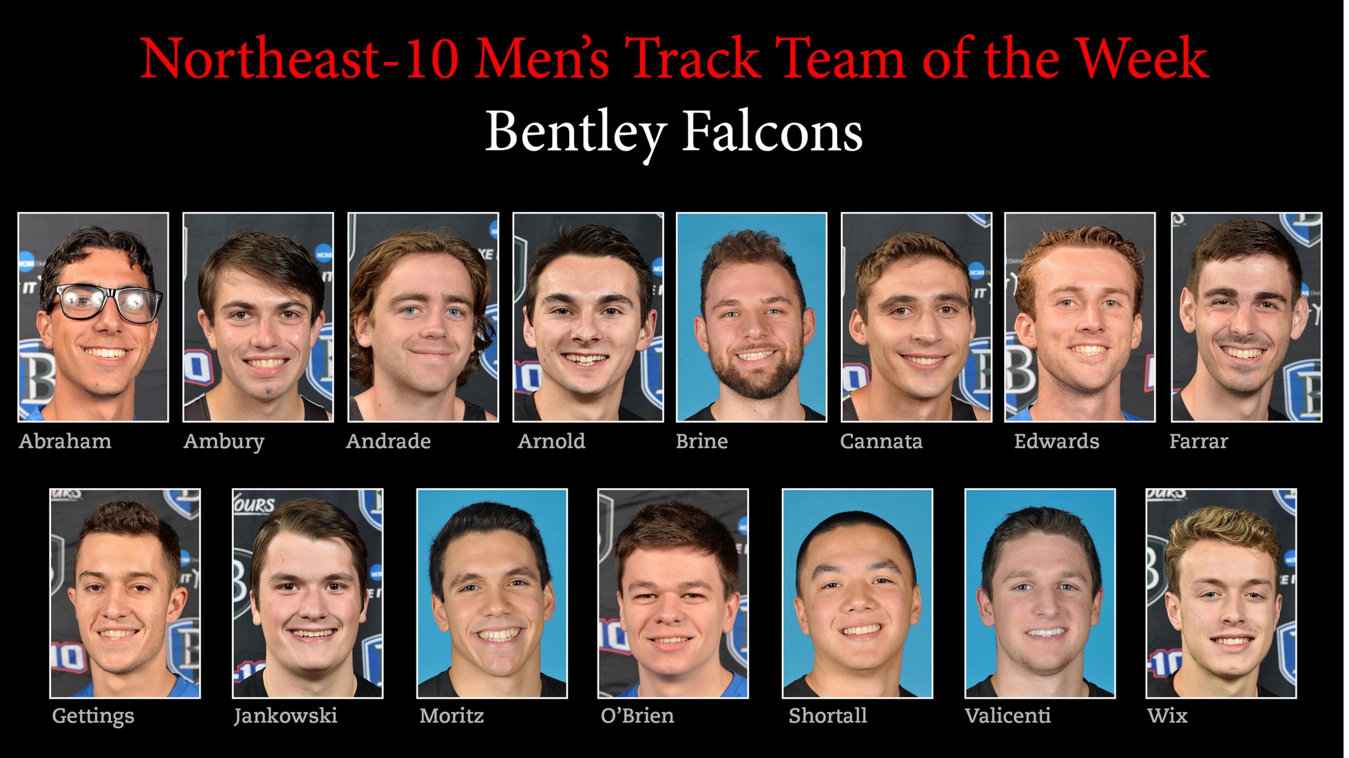 Northeast-10 Recognizes Bentley Men’s Track as “Team of the Week”