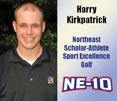 Kirkpatrick Selected as NE-10 Scholar-Athlete Sport Excellence for Golf