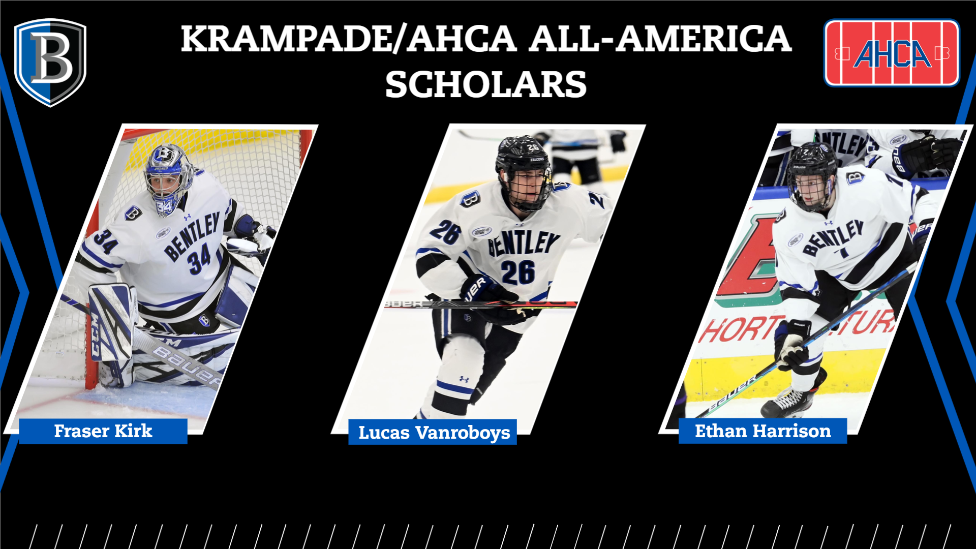 Three Bentley Hockey Student-Athletes Named Krampade/AHCA All-America Scholars