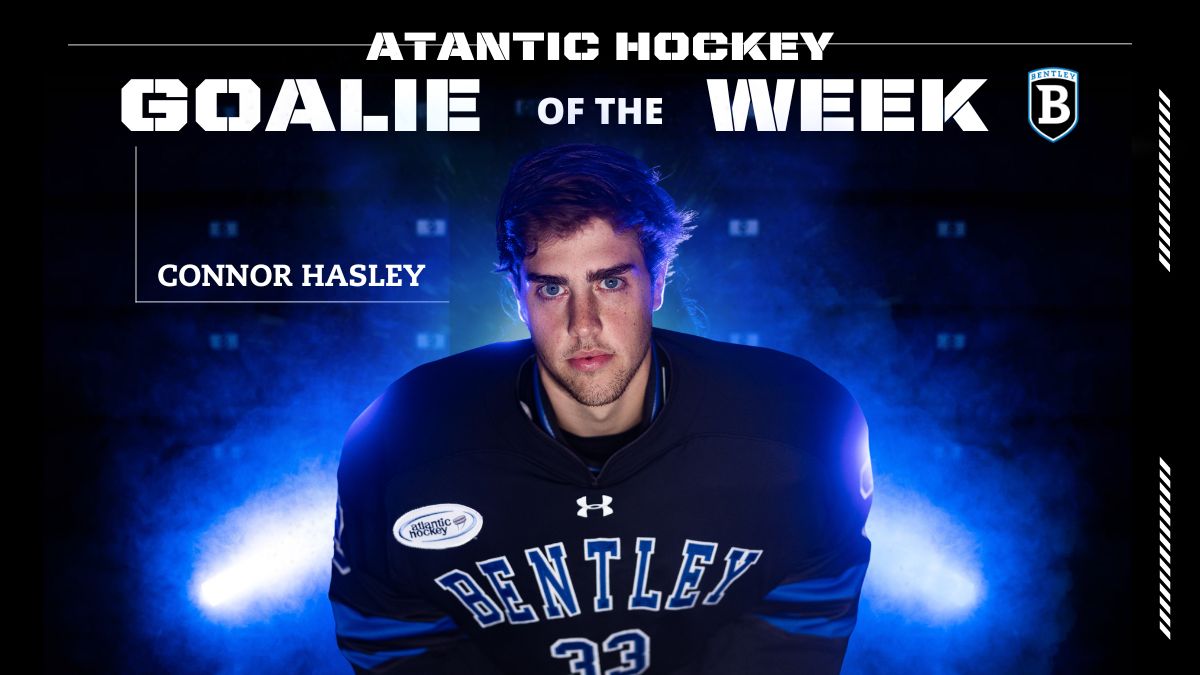 Hasley Named Atlantic Hockey Goalie of the Week