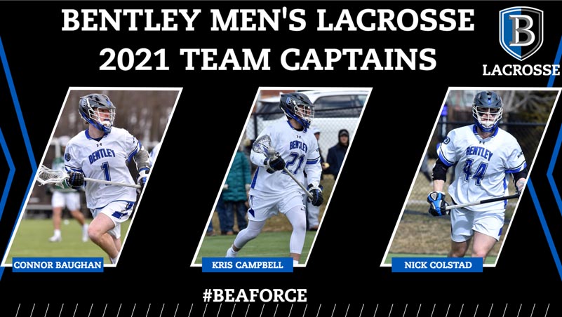 Baughan, Campbell and Colstad Named Captains for 2021 Bentley Men’s Lacrosse Team