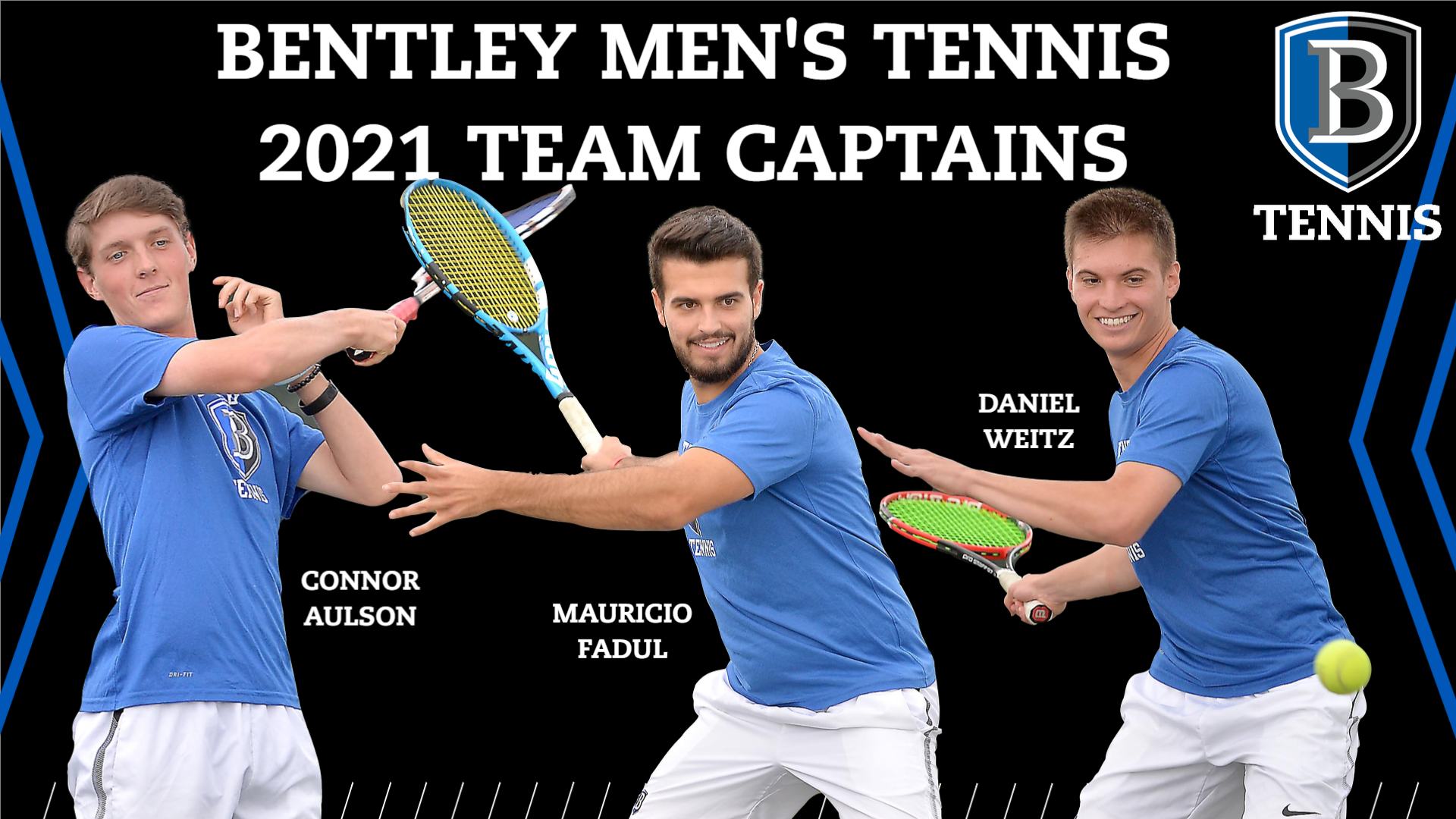 Aulson, Fadul and Weitz to Serve as Bentley Men’s Tennis Team Captains