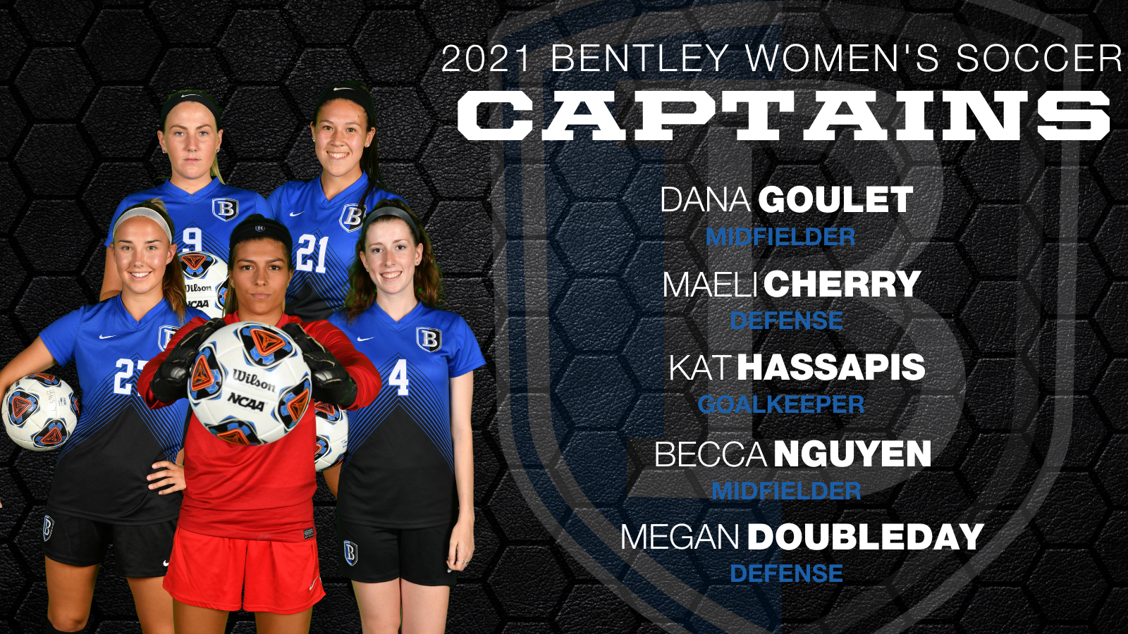 Five Student-Athletes to Serve as Captains of Bentley Women’s Soccer for 2021 Season