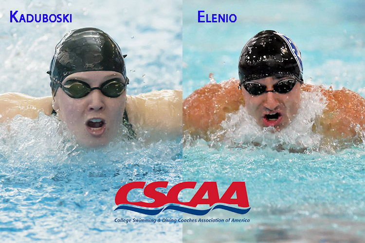 Kate Kaduboski and Frank Elenio were honored by the CSCAA