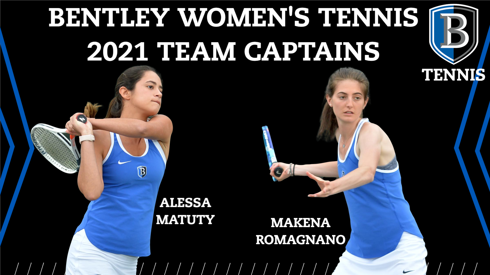Matuty and Romagnano Named Captains of the Bentley Women’s Tennis Team