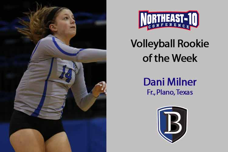 Milner Named Northeast-10 Volleyball Rookie of the Week