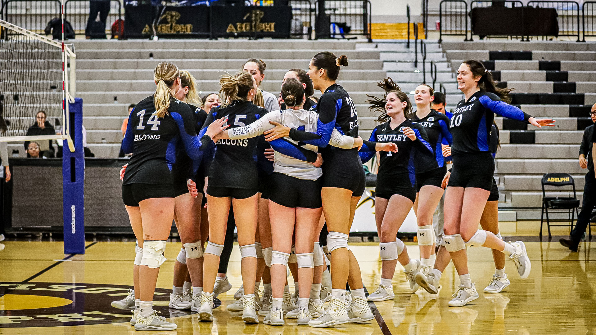 Falcons advance! Bentley takes down SNHU in five sets